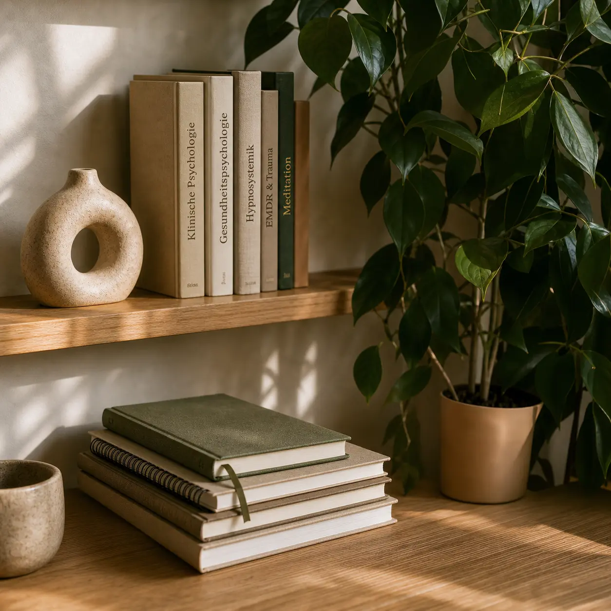 Fachbücher zu Klinischer Psychologie, Hypnosystemik und EMDR im Regal
